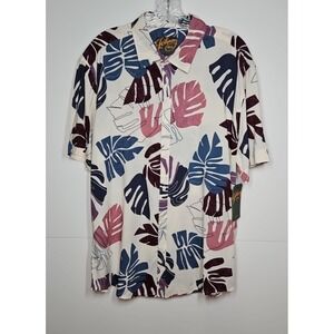 Johnny Bigg Men's Tropical Short Sleeve Button Up Shirt Size Large NWT